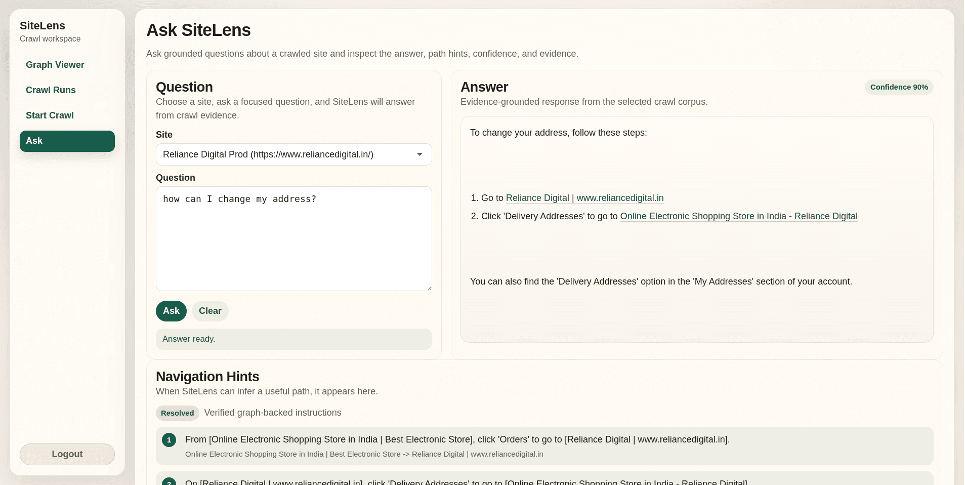 SiteLens screenshot 4